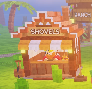 Digby's Shovels shop exterior on Home Island.